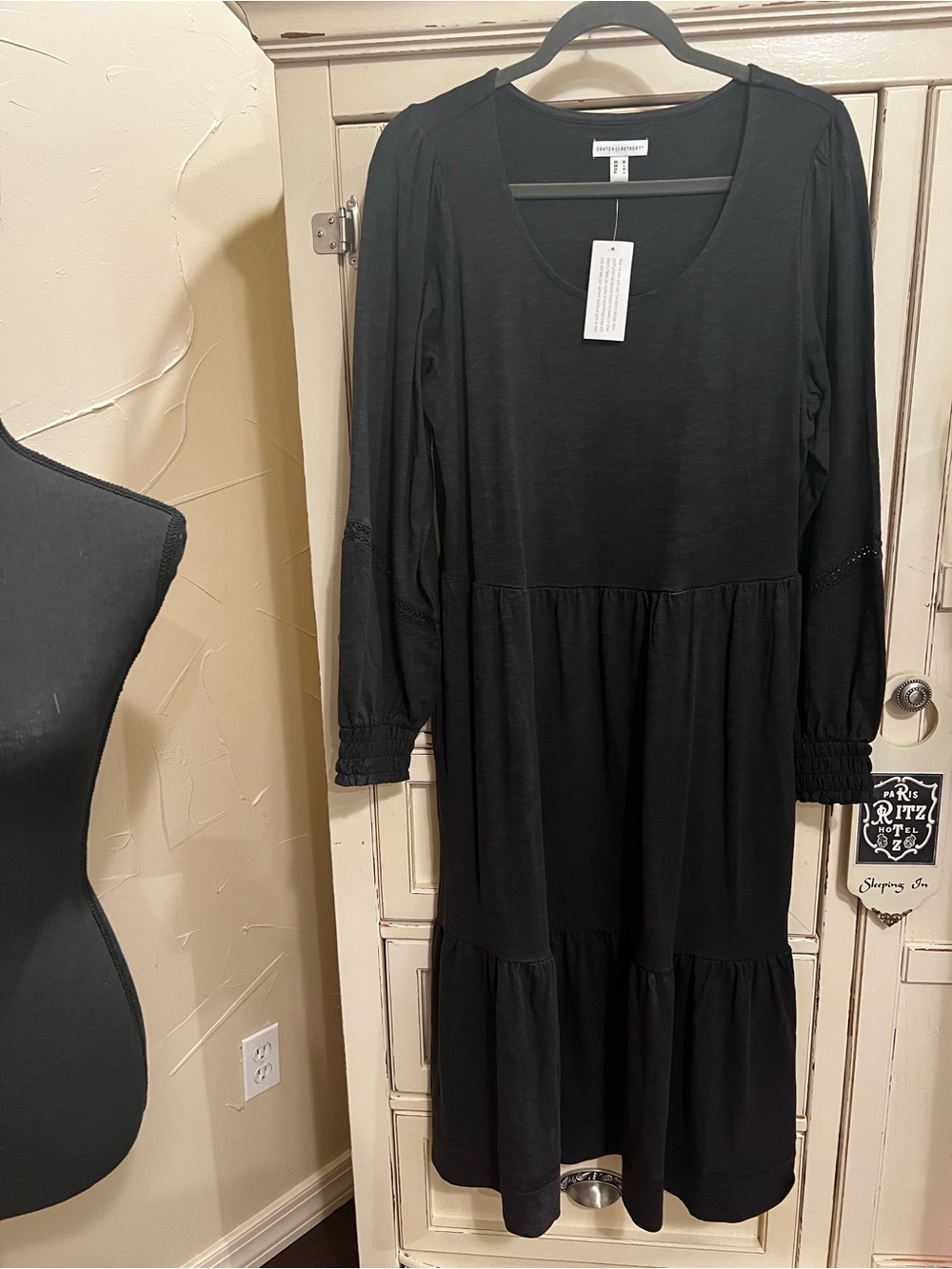 Everyday Black Maxi Dress with Tiered Skirt